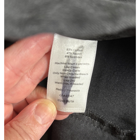 Talbots Womens Newport Dress Pants Size 14 Black Cotton Stretch Ankle Career - Picture 4 of 7